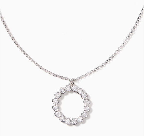  Nuovissimo Collana in argento con zirconi mini ciondolo cerchio completo KATE SPADE