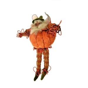 Mark Roberts Pumpkin Fairy Small 10.5" Orange Gold Diamond Pants - Picture 1 of 3