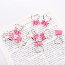  12 Pcs Metal Binder Clip Decorative Paper Clips Girl Heart Heart-shaped