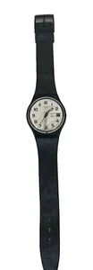 SWATCH AG1999 Vintage Unisex Watch Day Date White Black needs Battery size 34mm - Picture 1 of 4