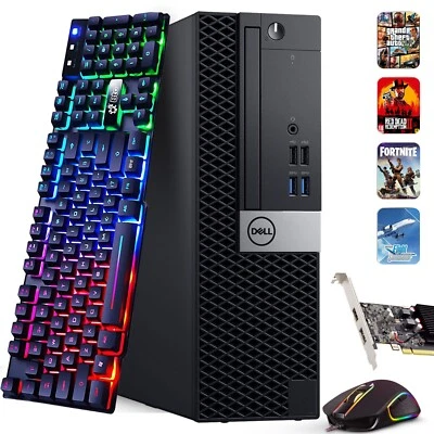 Dell SFF Gaming Desktop PC Intel i5-6500 16GB 256GB  Nvidia GT 1030 WiFi Win 11 - Image 1 of 4