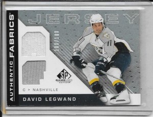 2007-08 SP Game Used David Legwand Authentic Fabrics Rainbow Dual Jrsy #d/100