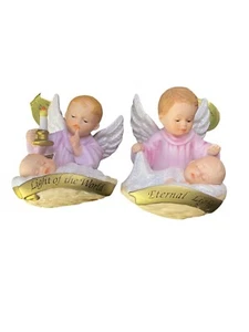 Cimelio Angelo Porcellana Ornamenti Bambino 1997 Ashton-Drake Vintage Set 2 - Foto 1 di 15