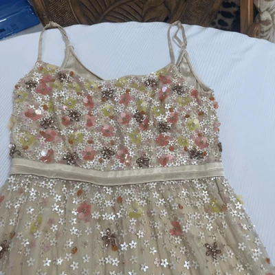 BHLDN SYRAH Nude Champagne Embellished Formal Prom Maxi Dress Size 0 - Image 1 of 4