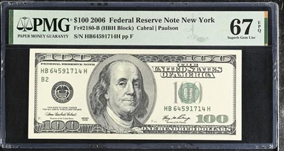 United States 100 Dollars USA 2006 P 528 B New York Superb Gem UNC PMG 67 EPQ - Image 1 of 3