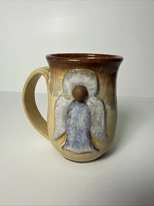 Fowler’s Clay Works Angel Mug Glaze Drip Clay Stoneware - Picture 1 of 7