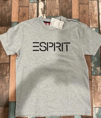 Esprit Short Sleeve Gray Shirt Black Logo Size Small NWT  - Image 1 of 4
