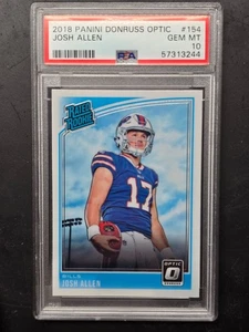 🔥 2018 PANINI DONRUSS OPTIC JOSH ALLEN #154 RATED ROOKIE RC GEM MINT PSA 10 🔥 - Picture 1 of 6