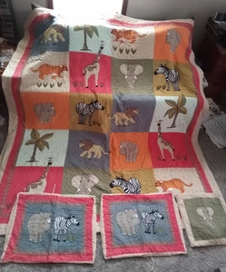 Trapunta Queen THE COMPANY STORE patchwork 100% cotone e 3 federe. 96" x 84". - Foto 1 di 21