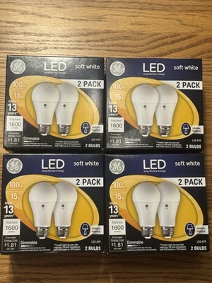 Light Bulbs GE LED Dimmable 1600 Lumens A19 100w Replacement 15 watt - 8 Total - Image 1 of 2