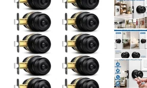  Sichtschutz Türknauf rund schlüssellos 10er Pack matt schwarz Sichtschutz (mit Schloss) - Bild 1 von 8