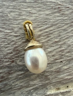 ## Anhänger Perle Gold  14 k Perlanhänger 585 Gelbgold Kettenanhänger ## - Bild 1 von 4