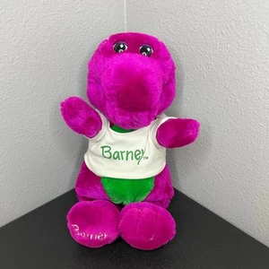 Vintage Barney 1992 Stuffed Animal Dinosaur w/ Shirt 13" Plush Nostalgic TV  - Foto 1 di 9