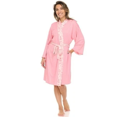 NUEVO CON ETIQUETAS Flora Nikrooz Conjunto de 2 Piezas Vestido y Bata para Dormir Rosa Floral Toile - Talla S Foto 1 de 4