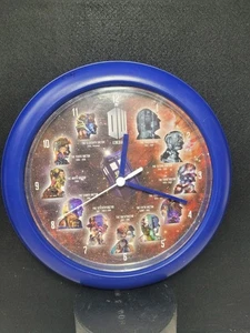 Doctor Who 10inch Wall Clock Plastic Blue Battery Operated Quartz Silhouettes - Picture 1 of 9