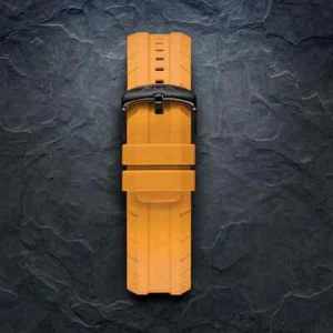 Cinturino orologio silicone luminoso 24 mm, si illumina al buio, fibbia nera - cinturino arancione - Foto 1 di 3