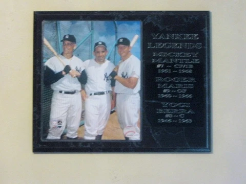 New York Yankees legends plaque Mantle/Maris/Berra - New Lower Pricing!! Cover