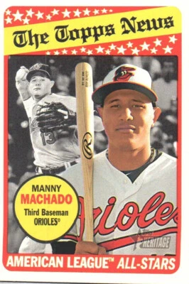 2018 Topps Heritage - #292 Manny Machado American League All-Stars - Image 1 of 2