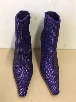 Jeffrey Campbell Glammed Purple Rhinestone Ankle Bootie Size Size 8 or 9.5 - Изображение 1 из 4