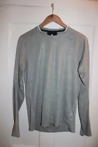 Men Adidas Long Sleeve Running Tshirt S Grey Lightweight Supernova Mesh Top l - Picture 1 of 8