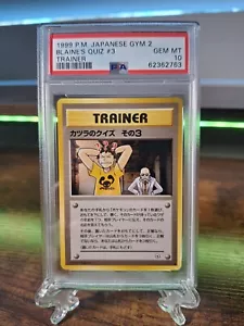 PSA 10 Pokemon Blaines Quiz #3 1999 Japanese Gym Challenge - Picture 1 of 2