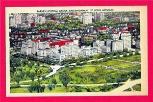 Antigua tarjeta postal Barnes Hospital Kingshighway St Louis stock de tienda sin usar - Imagen 1 de 1