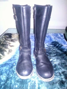 Girls mid tall black boots - Picture 1 of 8