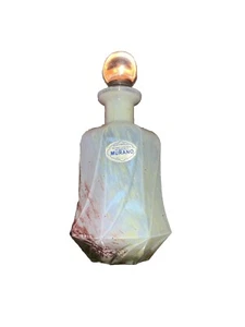 Murano Vetro Eseguito ITALY Pink White Green Decanter Bud Vase Bottle Octagon - Picture 1 of 17