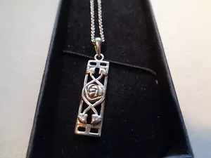 Colgante y cadena de plata estilo Rennie Mackintosh cadena 18 pulgadas 3,8 g total usado - Imagen 1 de 24