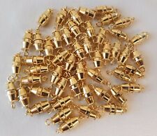 50 pcs Gold Tone Brass Screw Barrel Jewelry Necklace Bracelet Clasps Connectors