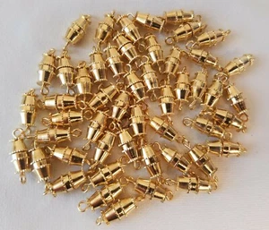 50 pcs Gold Tone Brass Screw Barrel Jewelry Necklace Bracelet Clasps Connectors - Picture 1 of 4