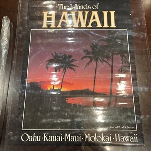 Vintage 80s Poster Hawaii Diamond Head at Sunset BRAND NEW!! 26" x 19" - Picture 1 of 15