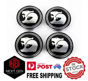 HSV WheeI Centre Caps 60 mm X4 Silver / Black VT VY VZ VE VF GTS R8 Commodore - Picture 1 of 9