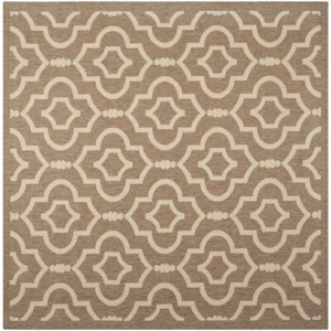 SAFAVIEH Indoor Outdoor CY6926-242 Courtyard Brown / Bone Rug - Picture 1 of 22