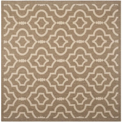 SAFAVIEH Indoor Outdoor CY6926-242 Courtyard Brown / Bone Rug - Image 1 of 4