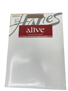 Hanes Alive Control Top Reinforced Toe 810 Pantyhose Simply Natural Size E - Picture 1 of 7