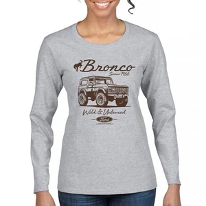 Ford Bronco Wild and Untamed Since 1966 Women's Long Sleeve T-shirt Off-Road - Picture 1 of 29