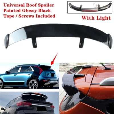 Universal Fit For Kia Niro 23-24 Rear Roof Spoiler Wing Gloss Black With Light Foto 1 de 4
