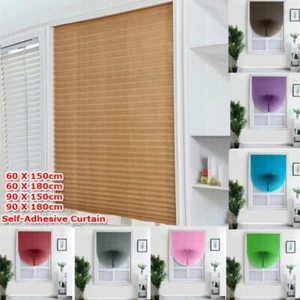 Roll Up Blinds Curtains Self-Adhesive Pleated Half Blackout Vinyl Windows Shades - Picture 1 of 47