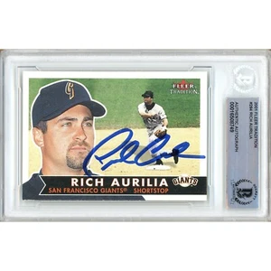 Rich Aurilia Signed 2001 Fleer Tradition #284 Card AUTO Beckett Slab SF Giants - Picture 1 of 7