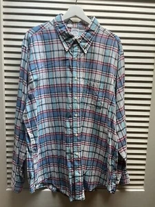 Brooks Brothers Cotton Madras Mens XXL Slim Fit Plaid Long Sleeve Shirt - Picture 1 of 4