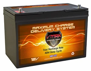 VMAX MR127 12V 100Ah AGM SLA Battery fits Minn Kota Trolling Motor Power Center - Picture 1 of 7