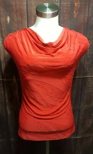 Jennie & Marlis Cowl Neck Red Sleeveless Top Size S - Picture 1 of 8