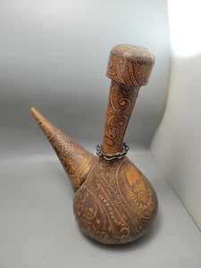   Glass Decanter Bottle Wrapped in leather  - Picture 1 of 6