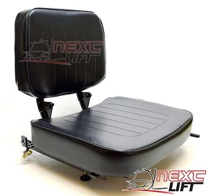 NUOVO SEDILE CARRELLO ELEVATORE VINILE PIEGHEVOLE UNIVERSALE ADATTO A NISSAN CAT HYSTER CLARK TOYOTA - Foto 1 di 1