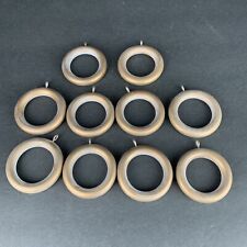 Lot of 10 Curtain Drapery Wood Rings Gold Finish Gray Wash for 1 3/"8 rod Eyelet