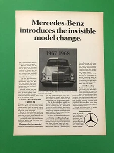 1968 MERCEDES BENZ  250S 250 S ORIGINAL VINTAGE PRINT AD ADVERTISEMENT - Picture 1 of 1