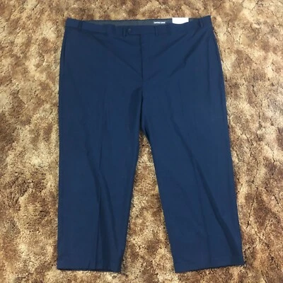 NEW Geoffrey Beene Dress Pants Men Sz 56x30 Blue Plaid Classic Trousers $88 - Image 1 of 4