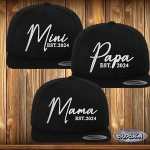 Original Yupoong Mama Papa Mini Snapback Familie Geschenk individuell gestickt - Bild 1 von 9