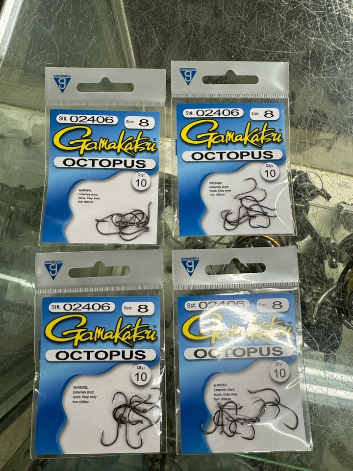 Gamakatsu 02406 Octopus Hook Size 8 NS Black per 10